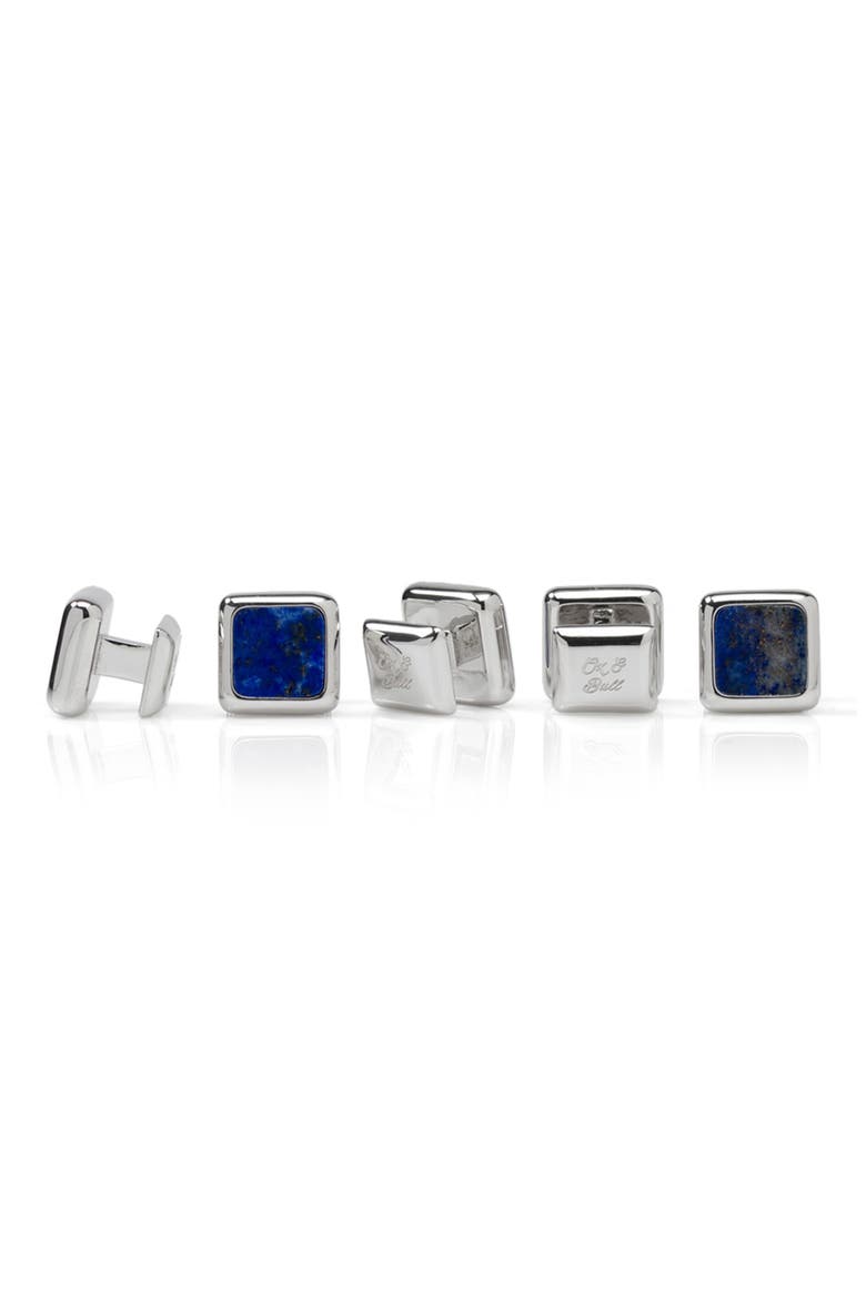 Men's JFK Sterling Silver & Lapis Cuff Links, Alternate, color, BLUE