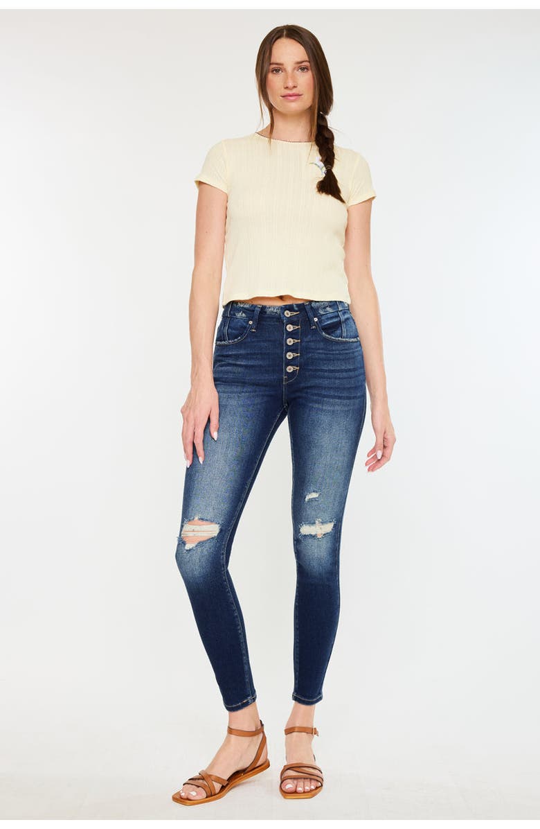 KanCan Novah High Rise Super Skinny Jeans, Alternate, color, Dark Wash
