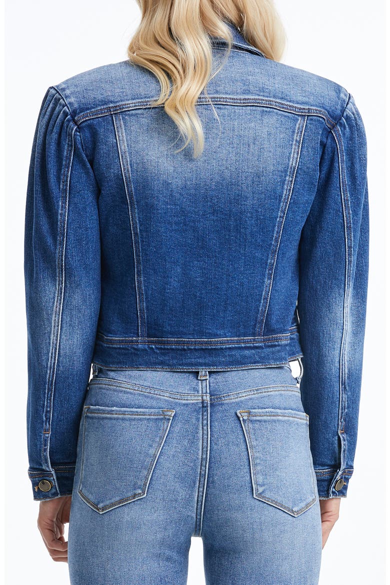 Puff Shoulder Crop Denim Jacket, Alternate, color, RAF