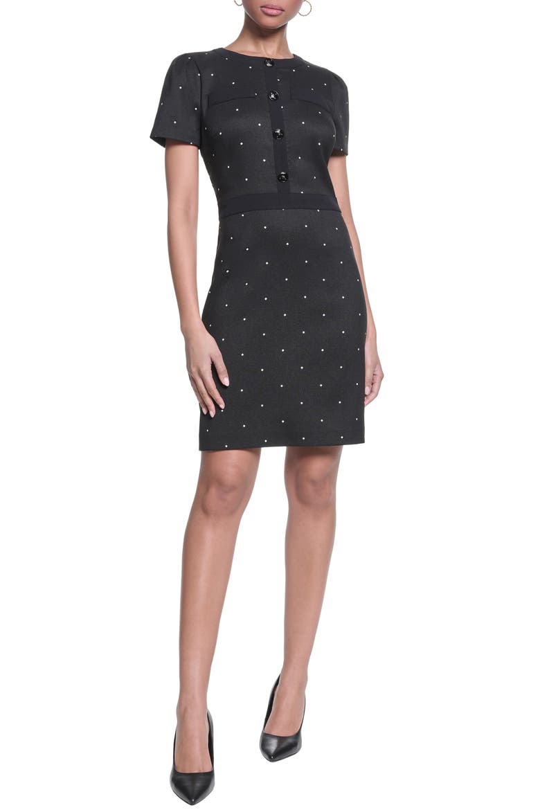 Millie Dot Minidress, Main, color, BLACK/ SOFT WHITE/ BLACK