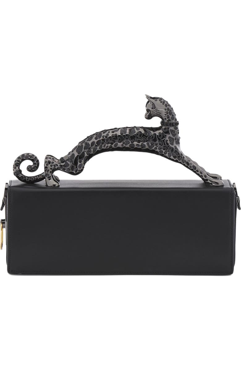 Lanvin Medium Pencil Cat Leather Bag, Alternate, color, Black
