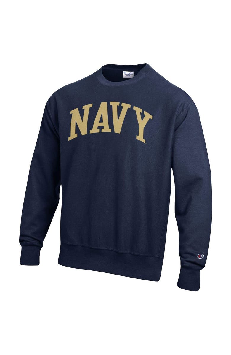 Champion Men's Champion Navy Navy Midshipmen Arch Reverse Weave Pullover Sweatshirt, Alternate, color, 