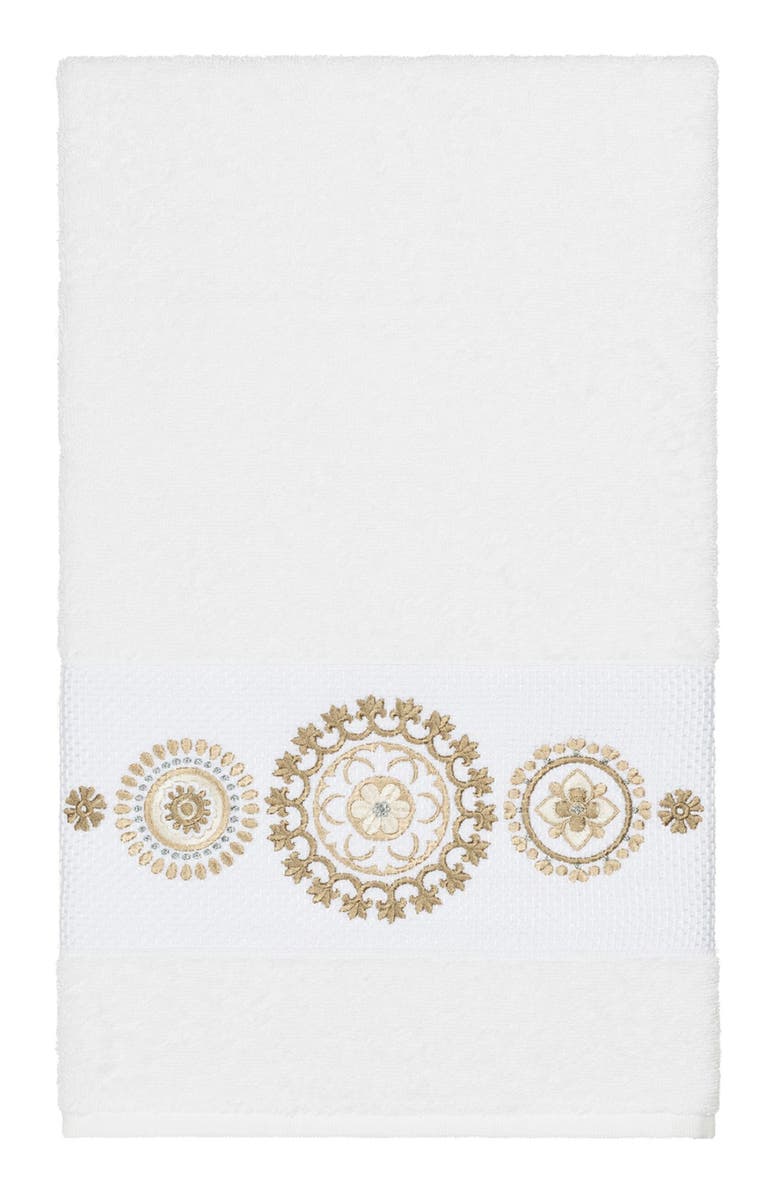 Linum Home Textiles Isabelle 3-Piece Embellished Towel Set - White, Alternate, color, White