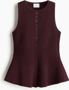H&M Rib-knit Peplum Waistcoat