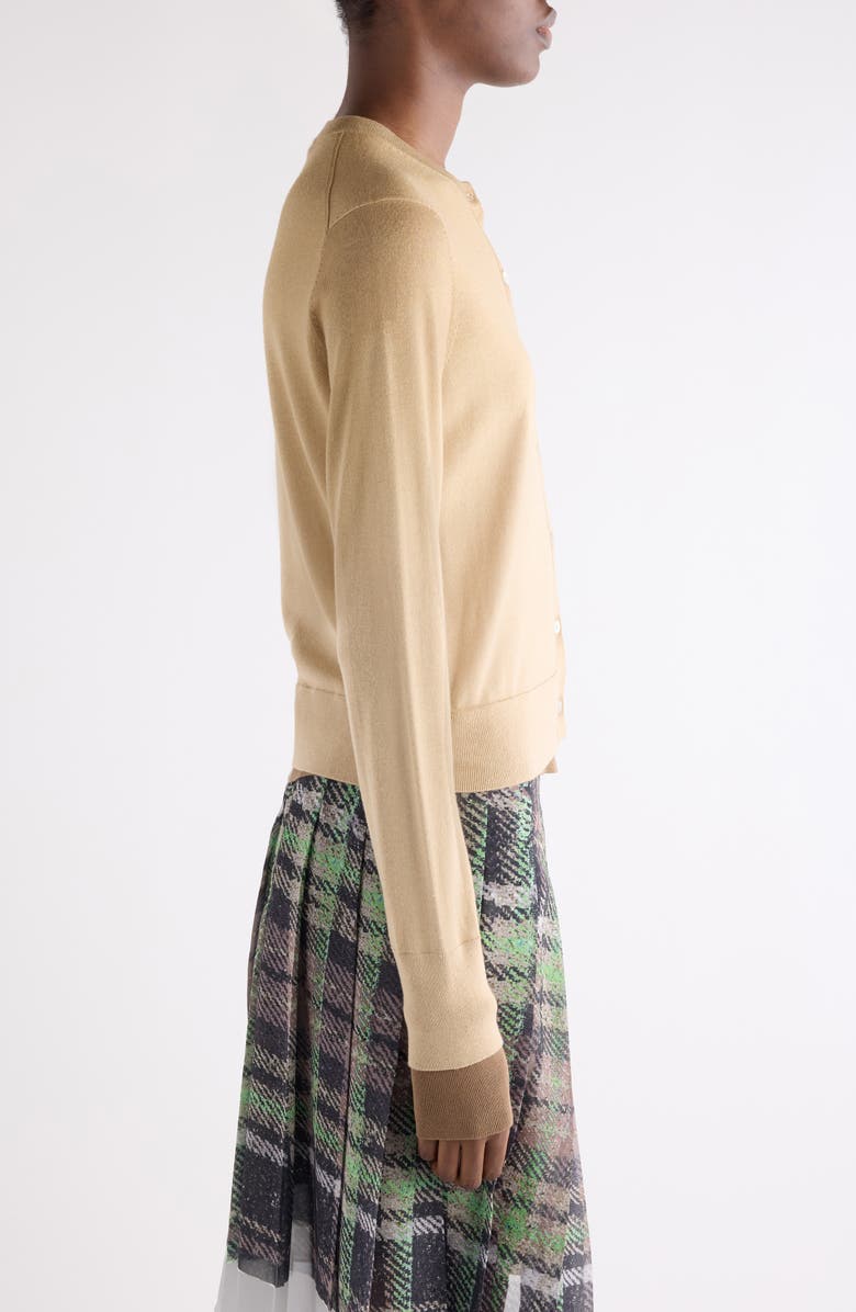 Acne Studios Kohona Layered Silk, Wool & Cashmere Cardigan, Alternate, color, Sand Beige