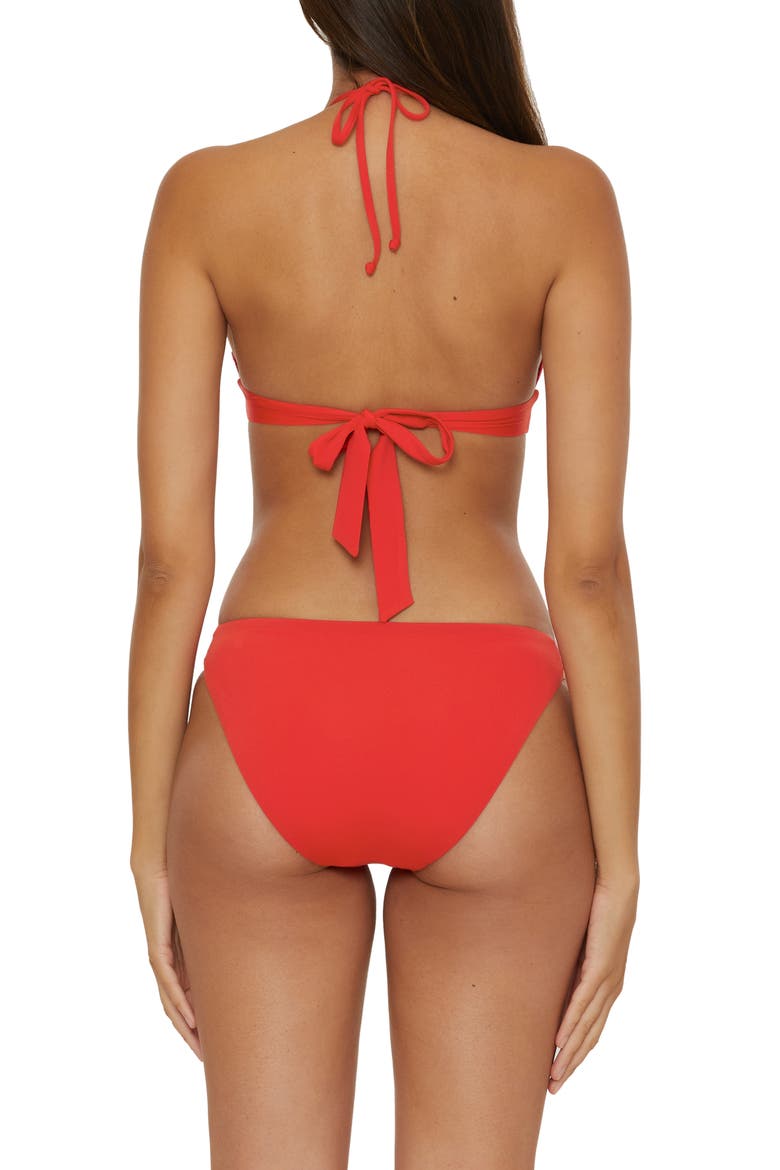 Fiesta American Basket Weave Trim Bikini Bottoms, Alternate, color, FIRE