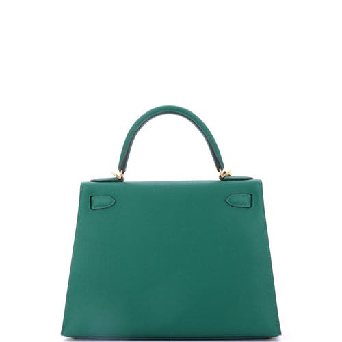 Pre-owned Hermes Hermes Kelly Handbag Green Epsom With Gold Hardware 28 In Green