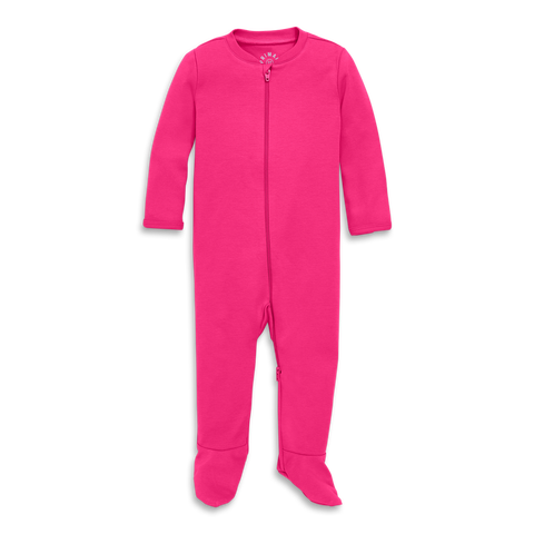Baby Organic Zip Footie In Solid