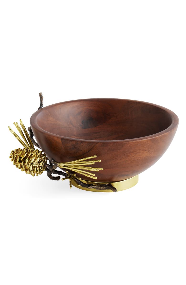 Michael Aram Pine Cone Small Wood Bowl, Alternate, color, Brown