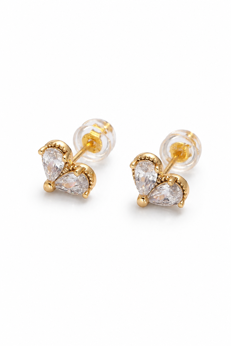 The Fairfax Heart Studs, Main, color, Gld