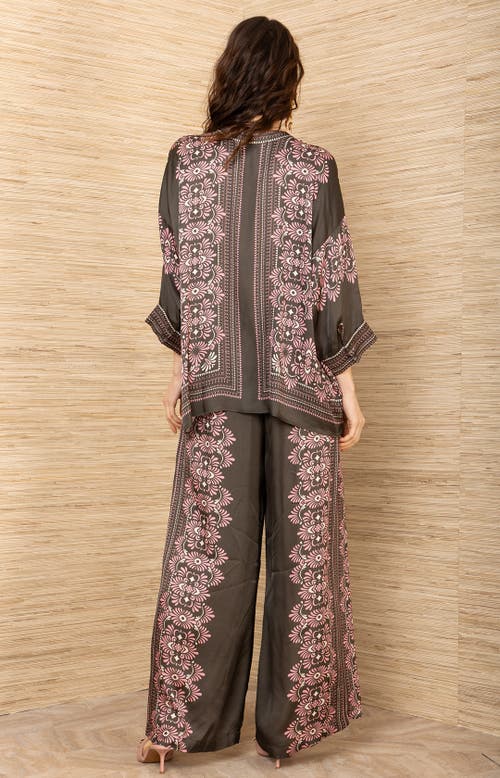 Hale Bob Zaria Charmeuse Top In Brown