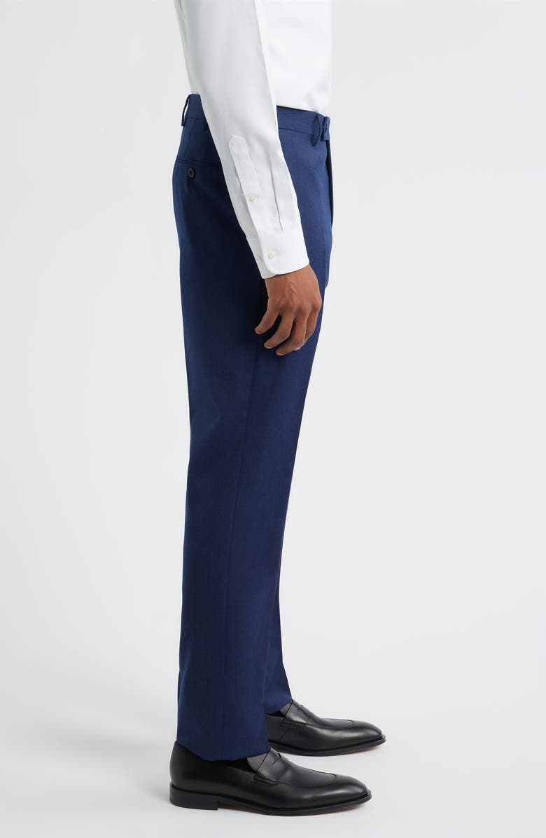 Zanella Parker Flat Front Stretch Wool Flannel Trousers, Alternate, color, Atlantic Blue