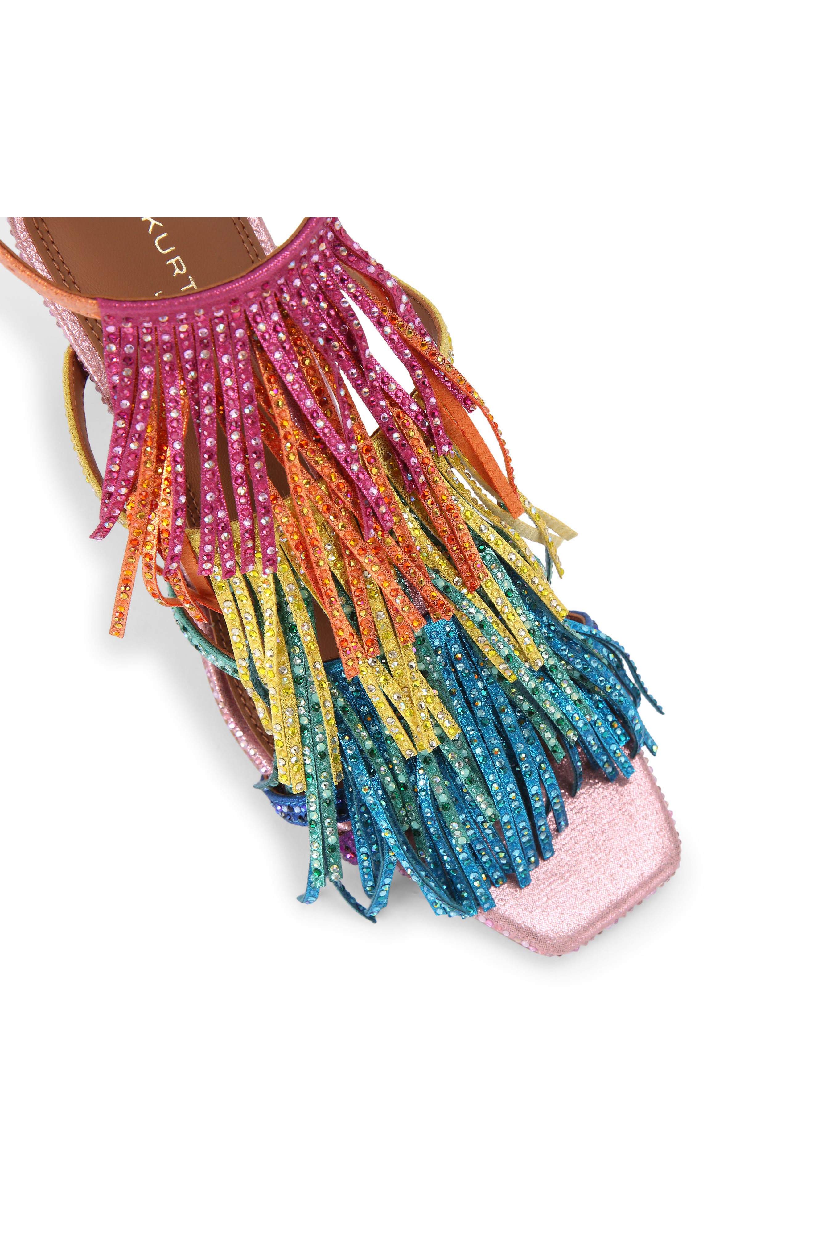 Kurt Geiger London Fringe Ankle Strap Sandal, Alternate, color, 