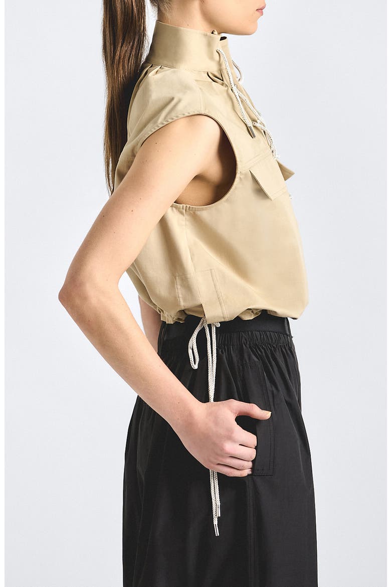Solara Stretch Sleeveless Anorak Top, Alternate, color, SAFARI