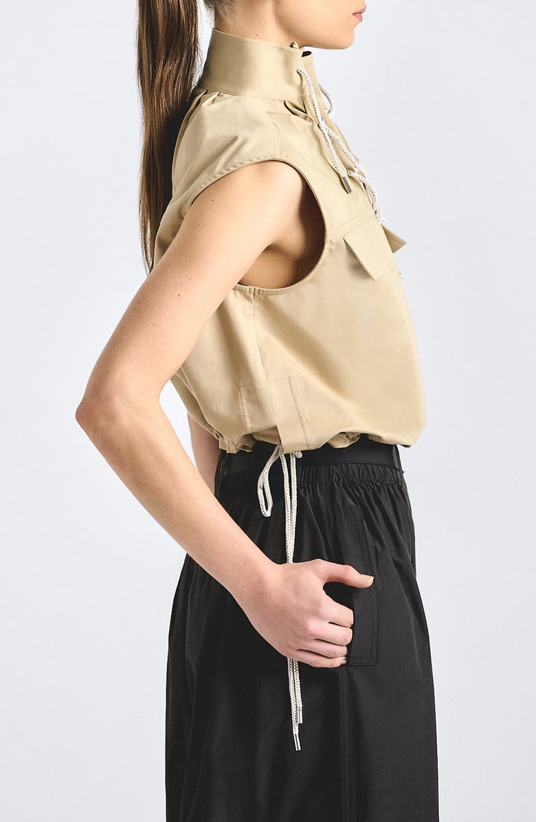 Derek Lam 10 Crosby Solara Stretch Sleeveless Anorak Top, Alternate, color, Safari