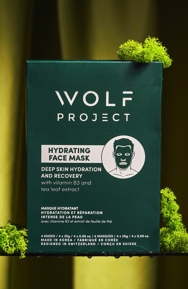Wolf Project 4-Pack Hydrating Sheet Masks, Alternate, color, Green