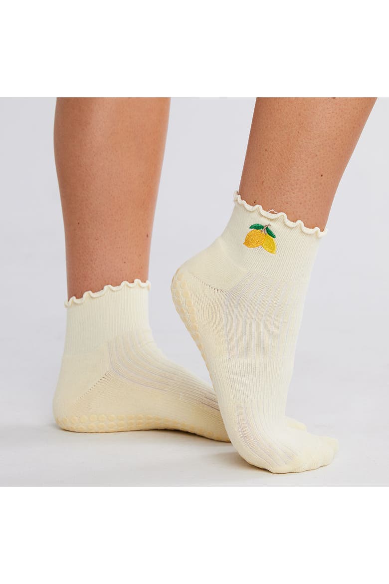 Main Squeeze Grip Socks, Main, color, Pastel Yellow
