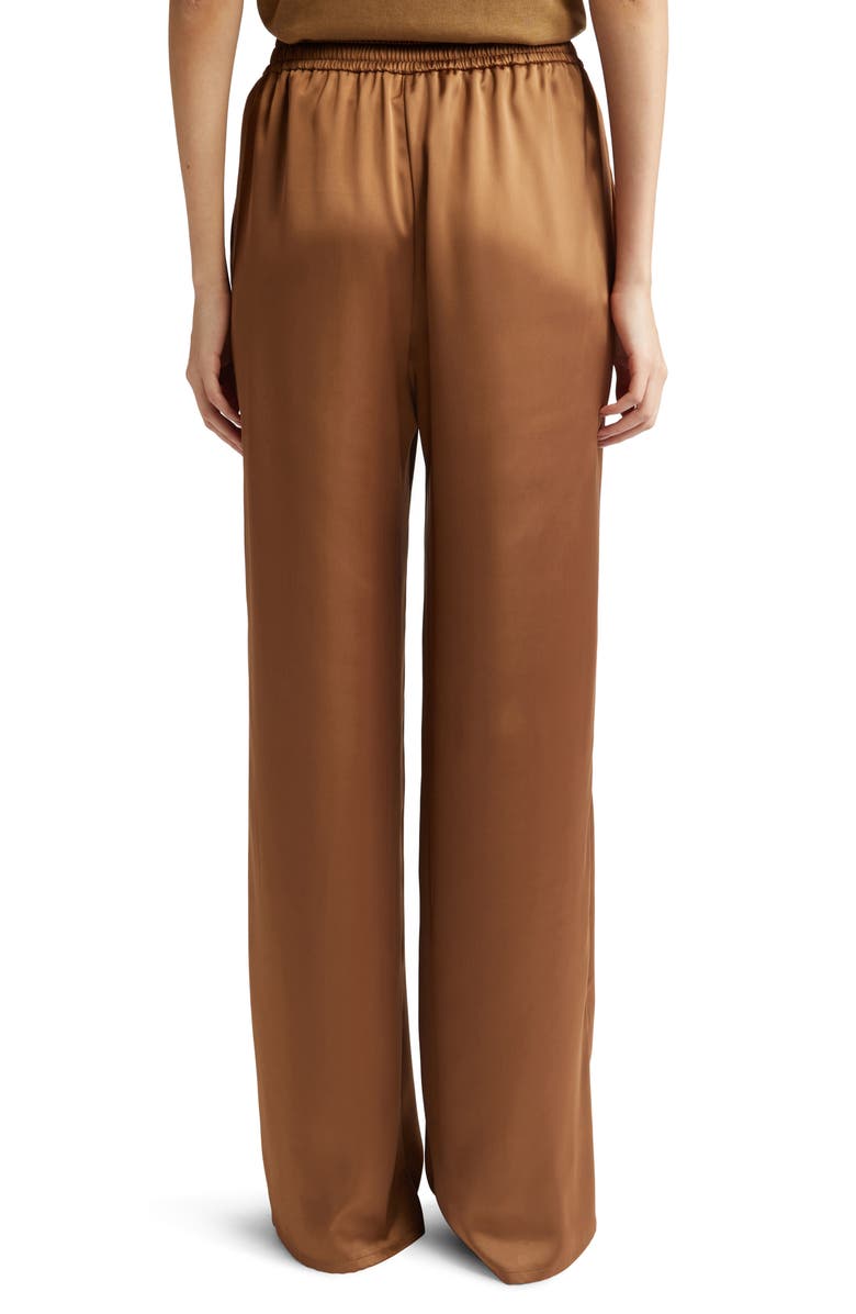 Herno Raso Satin Flare Leg Pants, Alternate, color, Camel
