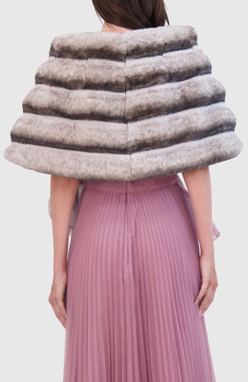 Lyla Grant Fur-free Chinchilla (faux Fur) Horizontal Stole In Gray