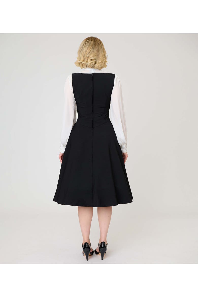 Corset Pinafore Skirt, Alternate, color, Black Solid