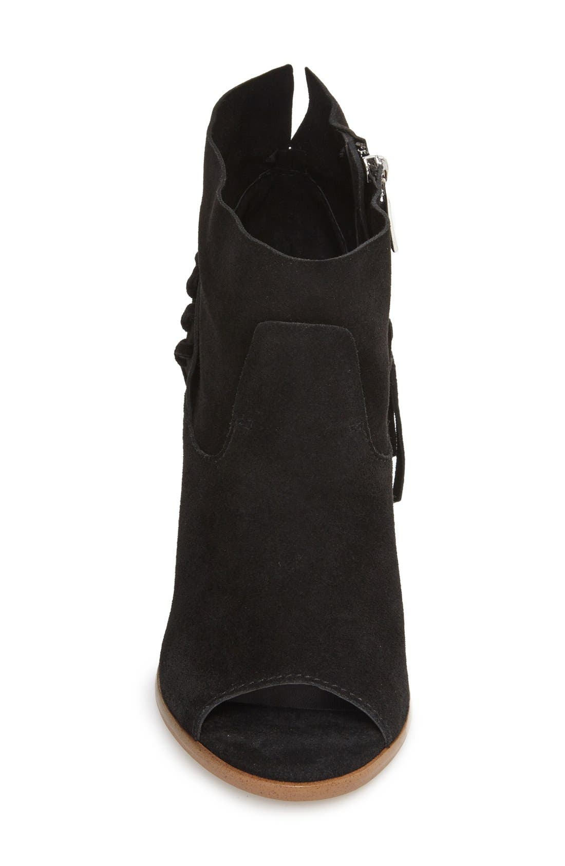 Marc Fisher LTD 'Onita' Fringe Peep Toe Bootie, Alternate, color, 