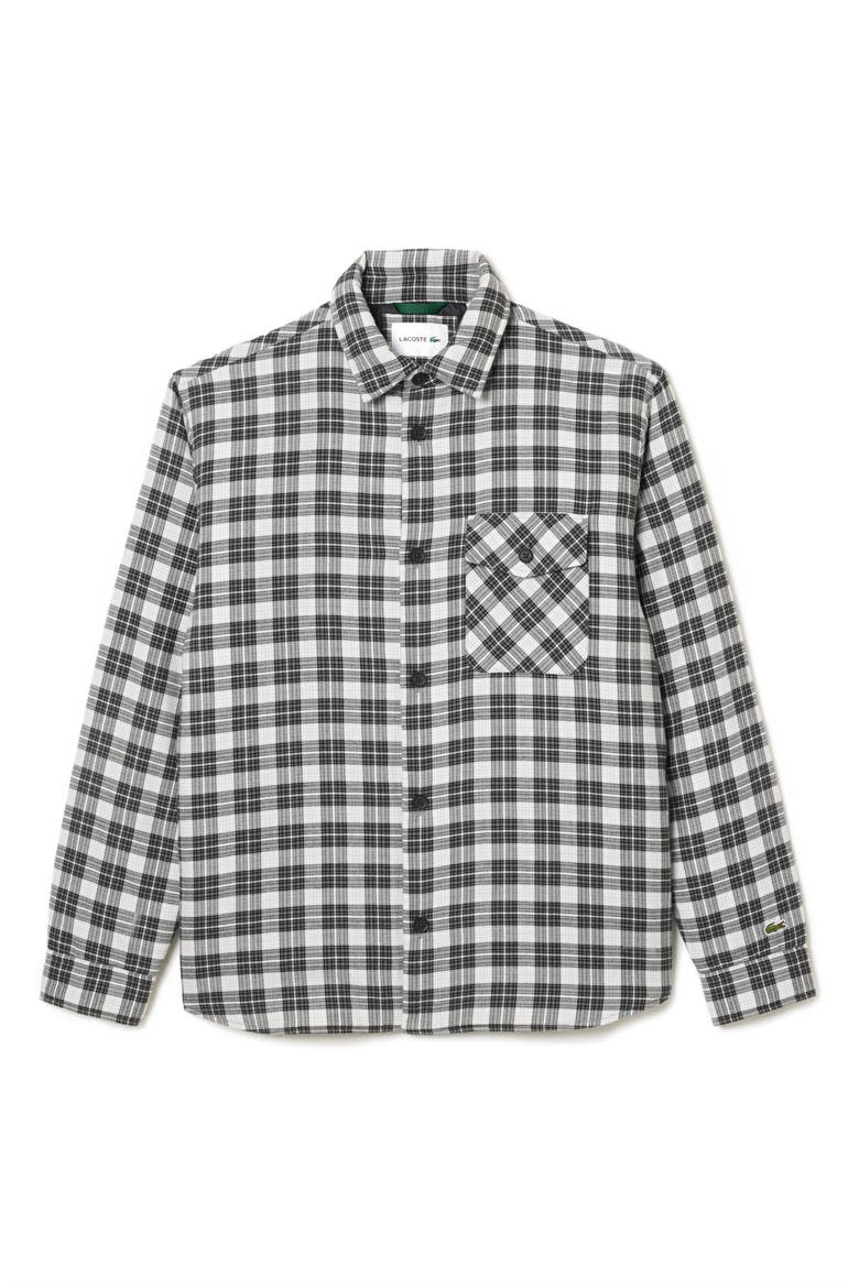 Plaid Flannel Button-Up Overshirt, Main, color, KBR NOIR/ MULTICO