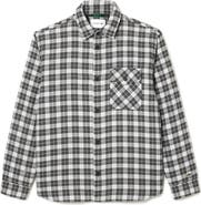 Lacoste Plaid Flannel Button-Up Overshirt