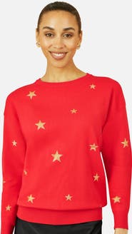 Yumi Foil Star Print Relaxed Fit Sweater
