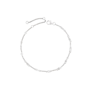 Lucy Quartermaine Skinny Drip Anklet with White Topaz