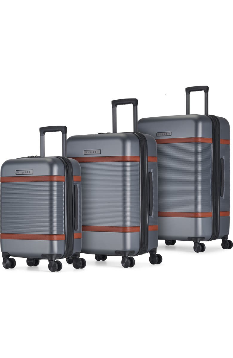 bugatti Wellington 3 Piece Hardside Luggage Set with TSA Lock, Main, color, Pewter