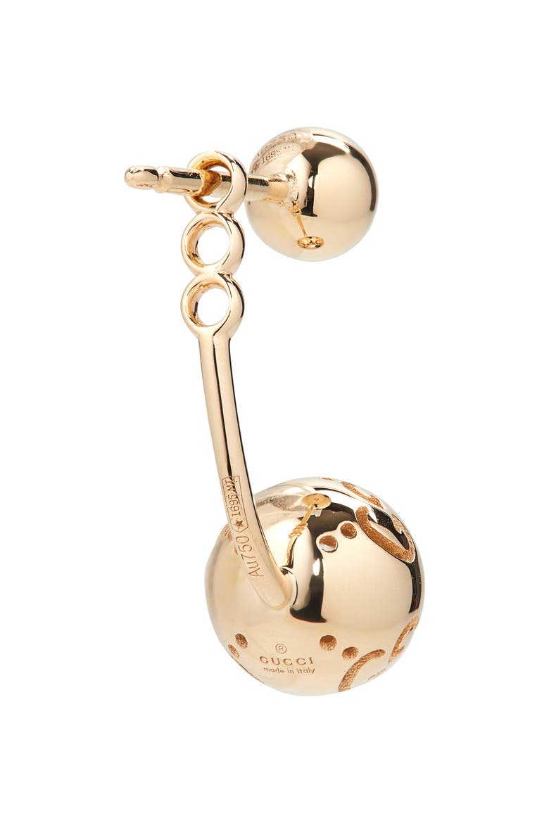 Icon Ball Front/Back Drop Earrings, Alternate, color, GOLD