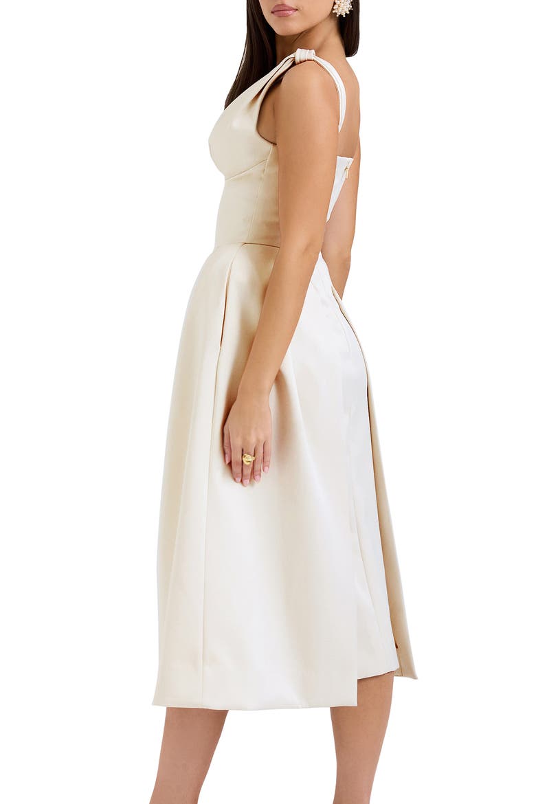 Paloma Sleeveless Satin Gown, Alternate, color, VINTAGE CREAM