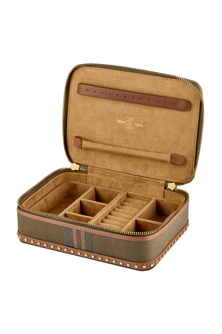 Ida Travel Zip Jewelry Case, Alternate, color, Khaki
