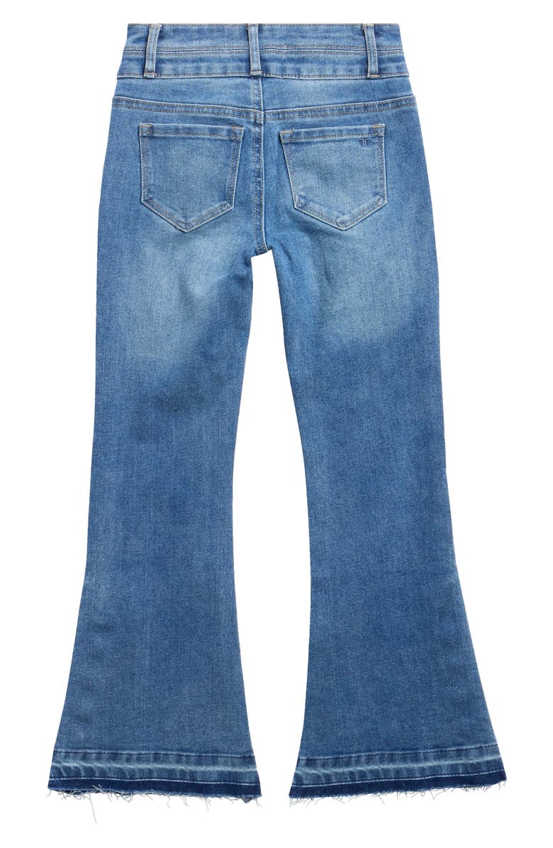 Tractr Kids' Star Snap Flare Leg Jeans, Alternate, color, Med Indigo