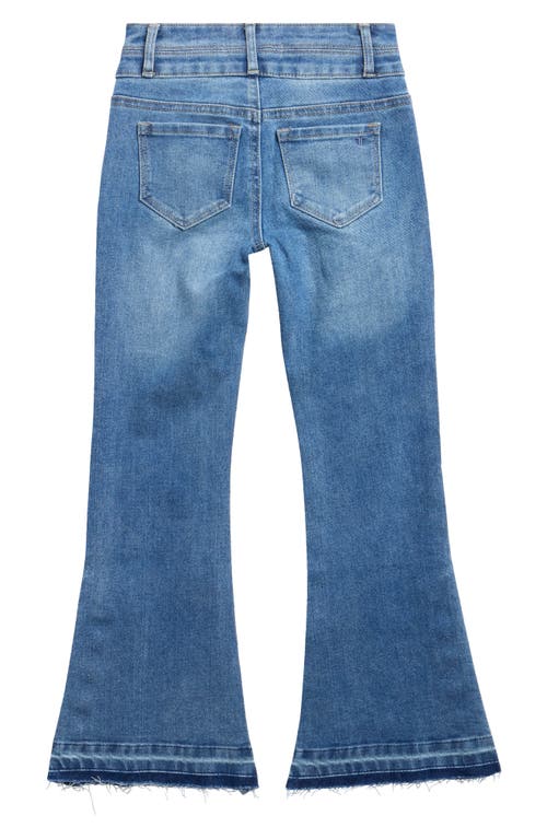 Tractr Kids' Star Snap Flare Leg Jeans In Blue