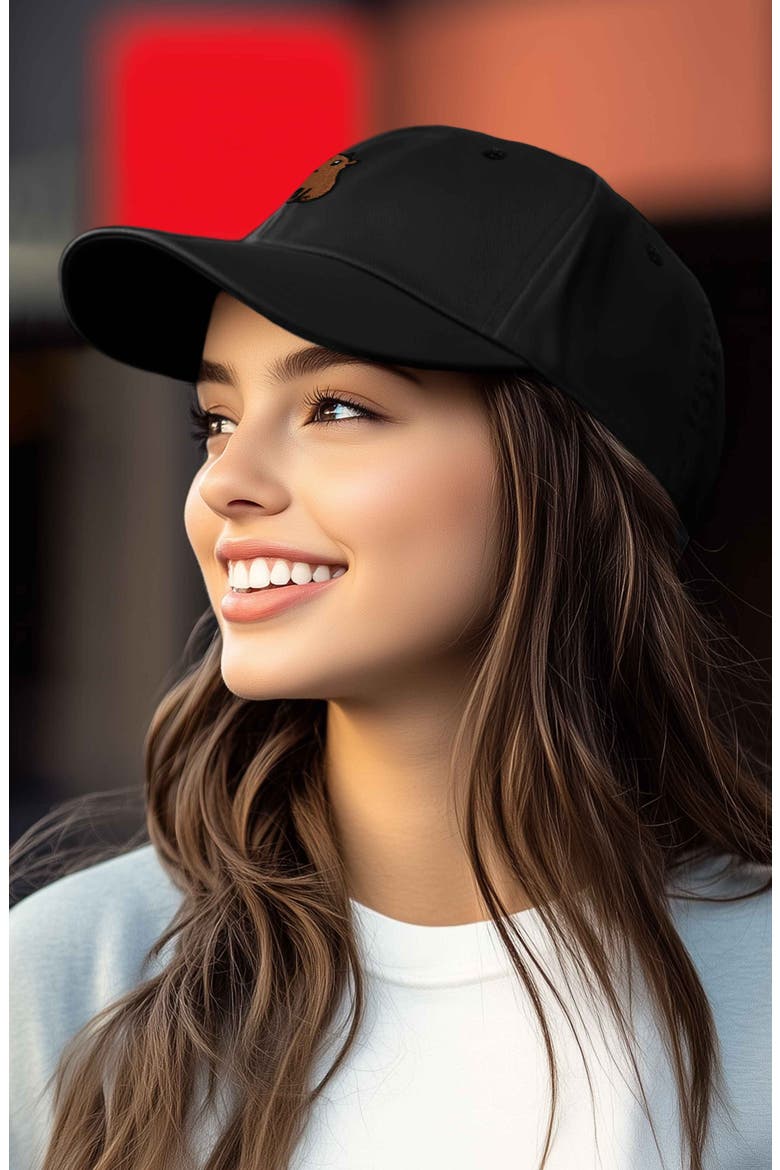 Capybara Embroidered Everyday Hat, Alternate, color, Black