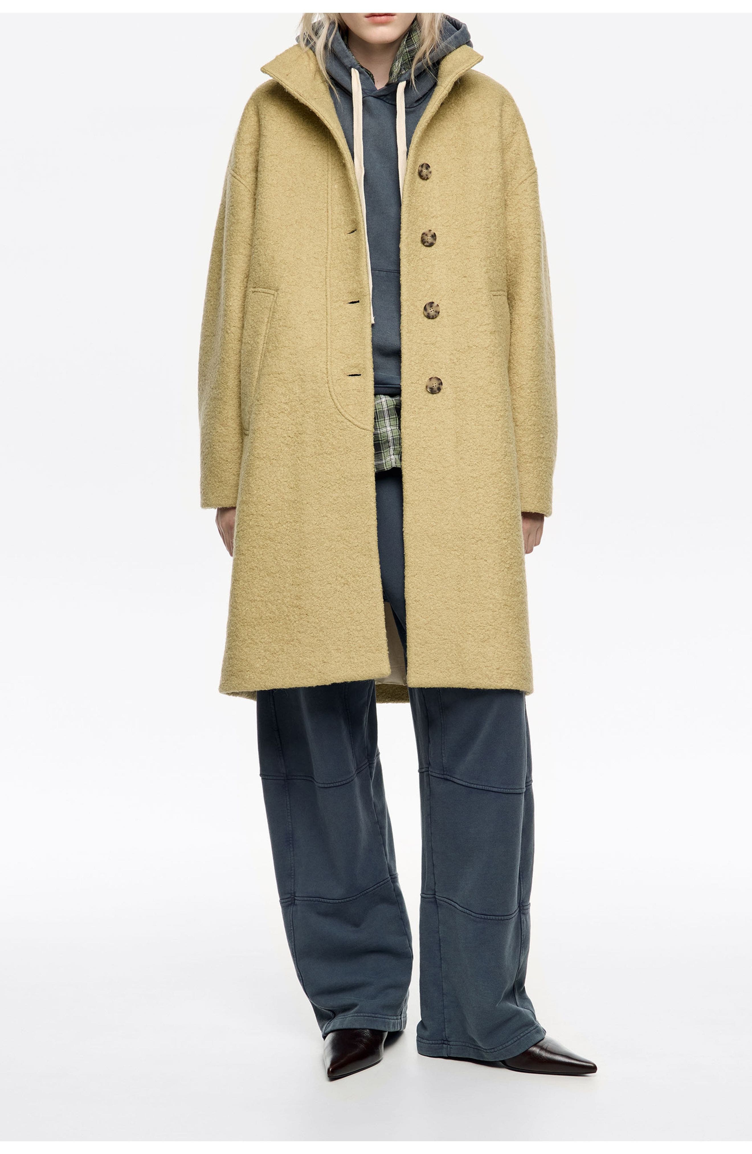 Boucle Wool Midi Coat