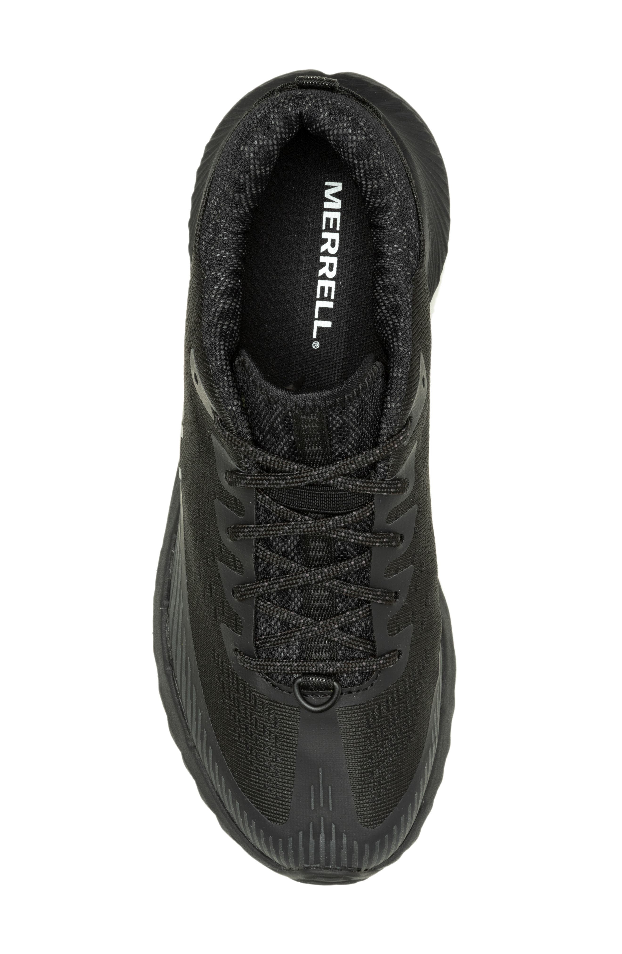 Merrell Agility Peak 5 Running Shoe, Alternate, color, Black/ Black