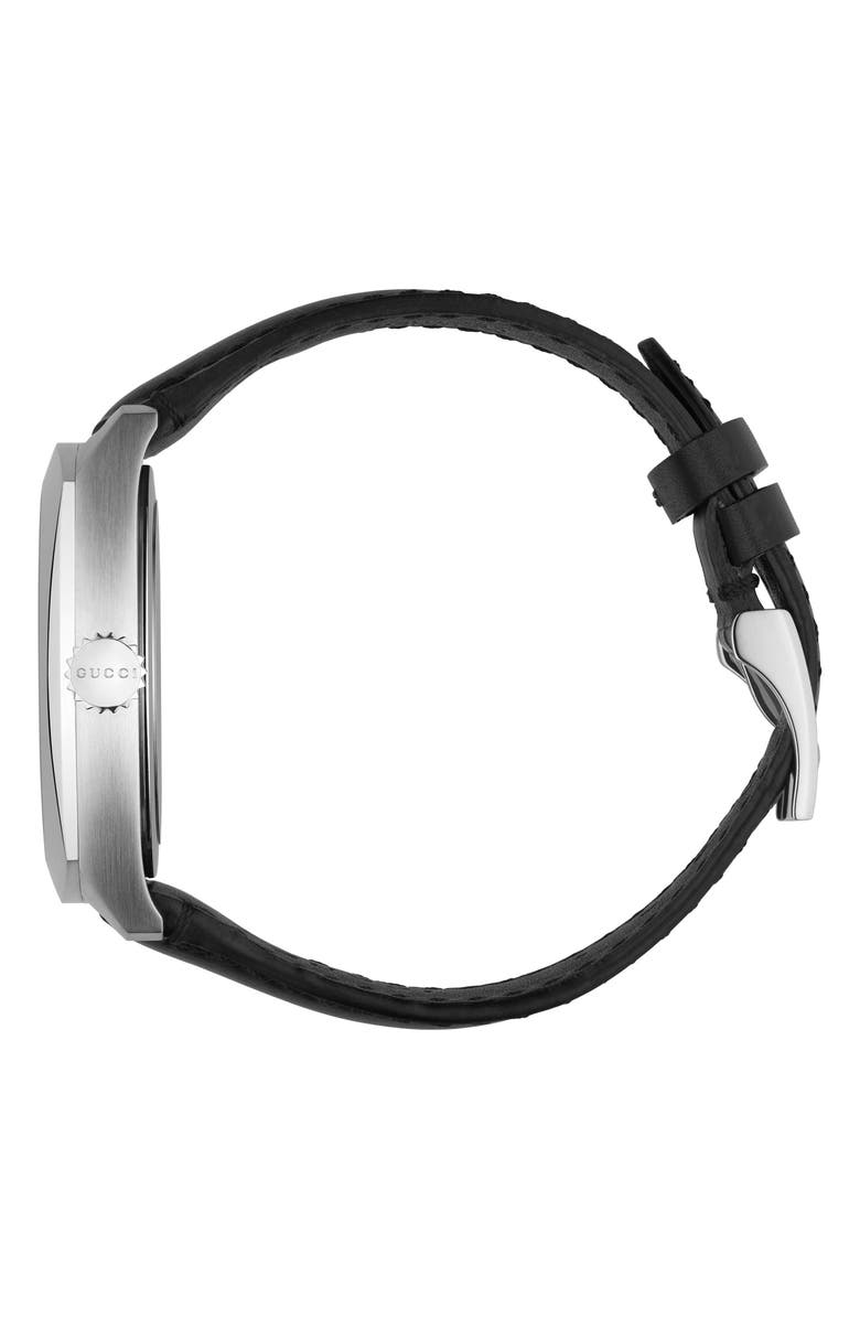 Gucci Leather Strap Watch, 41mm, Alternate, color,