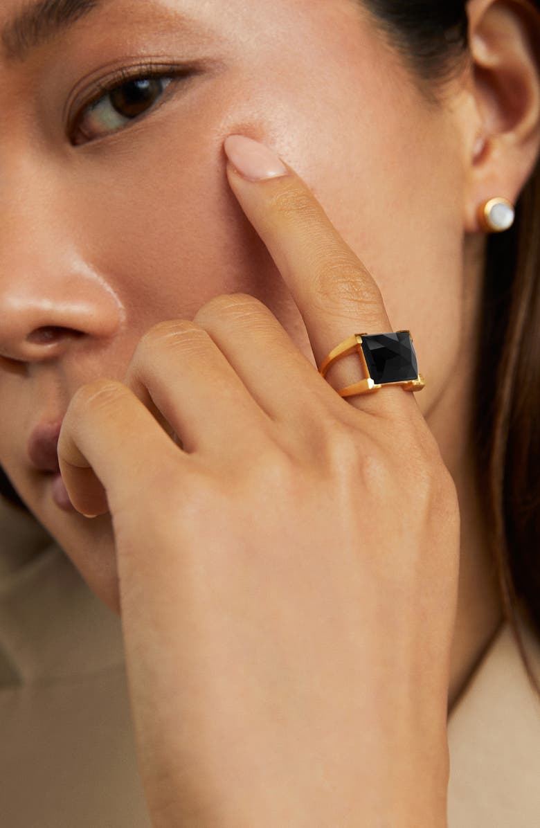 Dean Davidson Mini Plaza Onyx Ring, Alternate, color, Yellow Gold/ Onyx