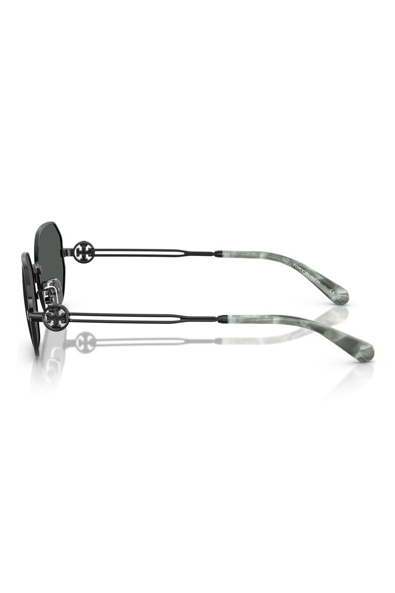 55mm Irregular Sunglasses, Alternate, color, SHINY BLACK