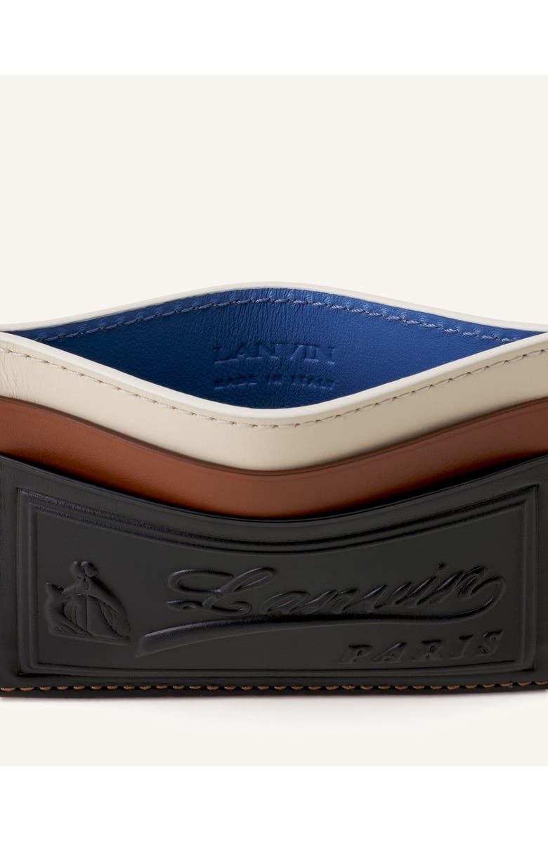 Lanvin Tricolor Leather Card Holder, Alternate, color, Black/Multicolour