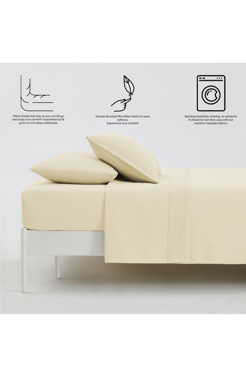 Southshore Fine Linens Premium Collection Pleated Extra Deep Pocket Sheet Set In Off White
