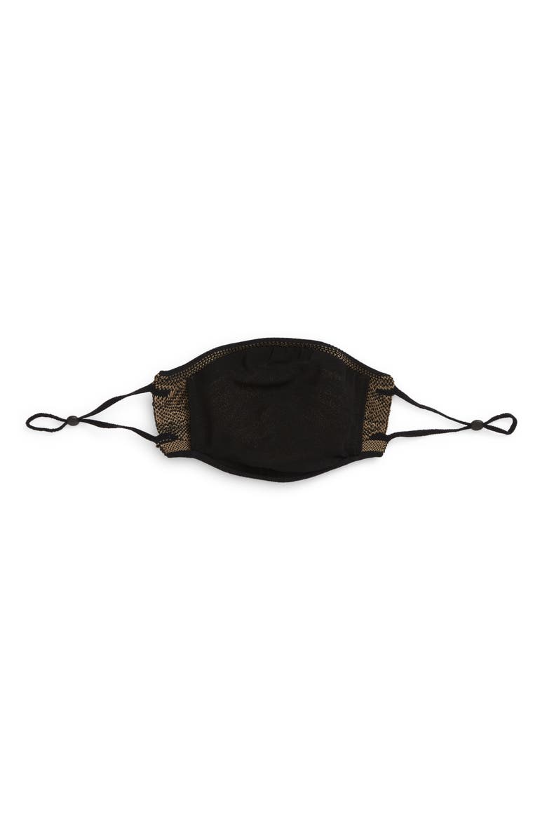 Diamond Pattern Piqué Knit Adult Face Mask, Alternate, color, BEIGE