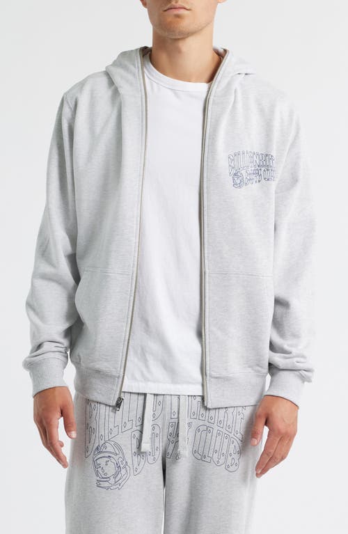 Billionaire Boys Club Small Curve Graphic Zip Hoodie In Gray
