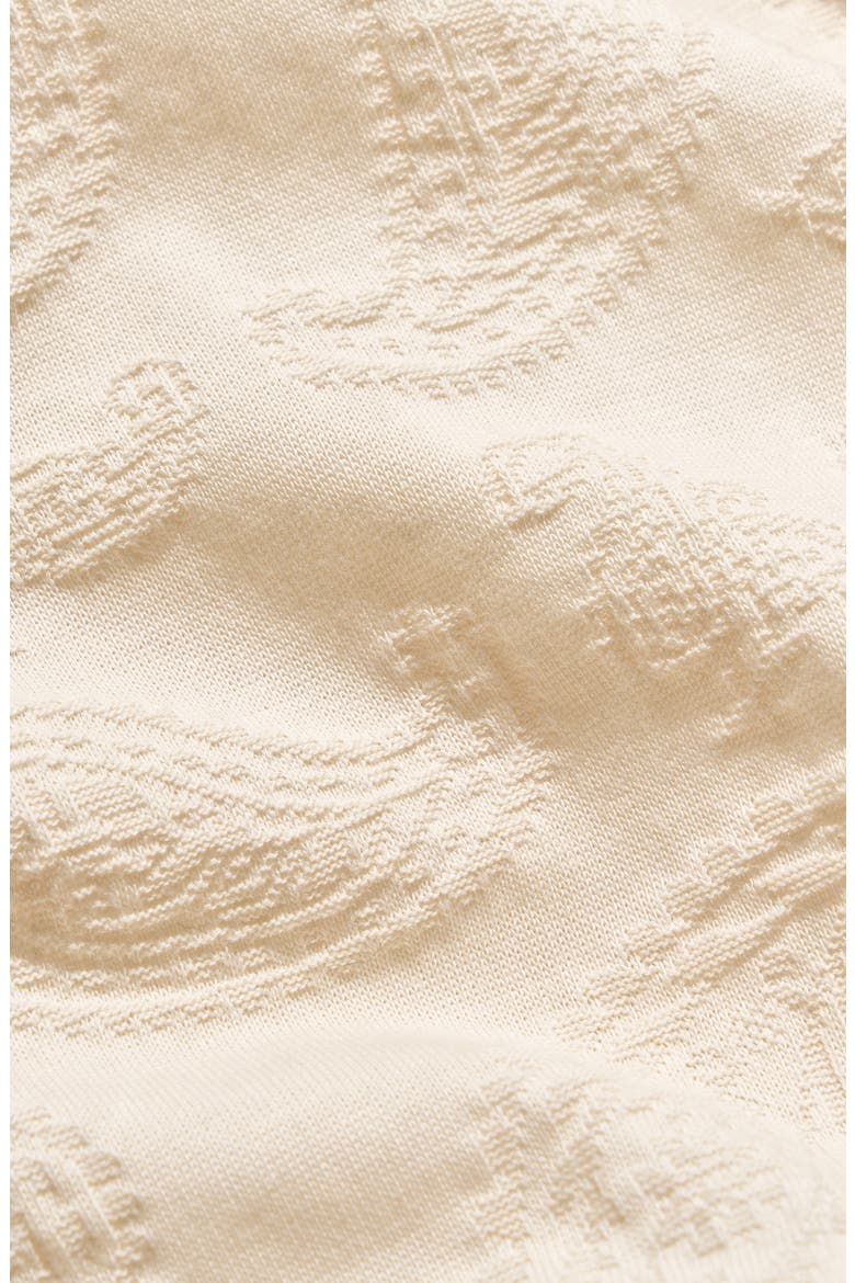Numajiri Paisley Jacquard Cotton Camp Shirt, Alternate, color, TINTED WHITE