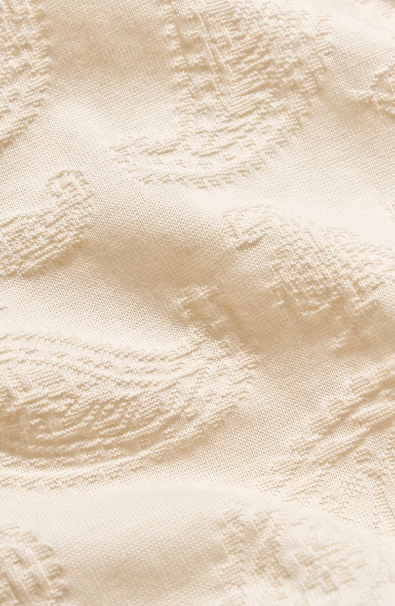 Billy Reid Numajiri Paisley Jacquard Cotton Camp Shirt, Alternate, color, Tinted White