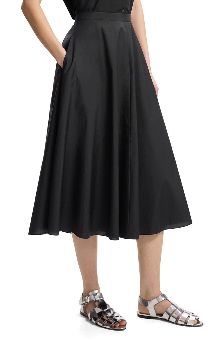 Theory High Waist Circle Skirt, Alternate, color, Black