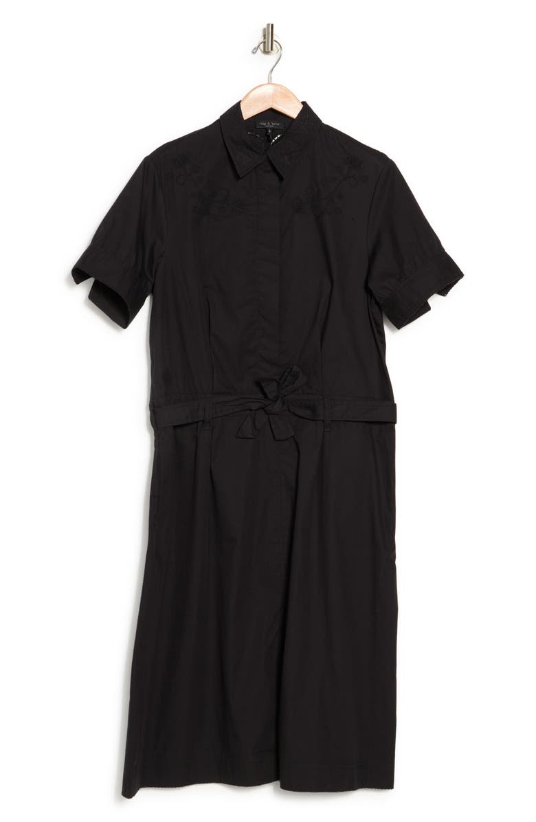 rag & bone Jade Embroidered Yoke Cotton Midi Shirtdress, Alternate, color, 