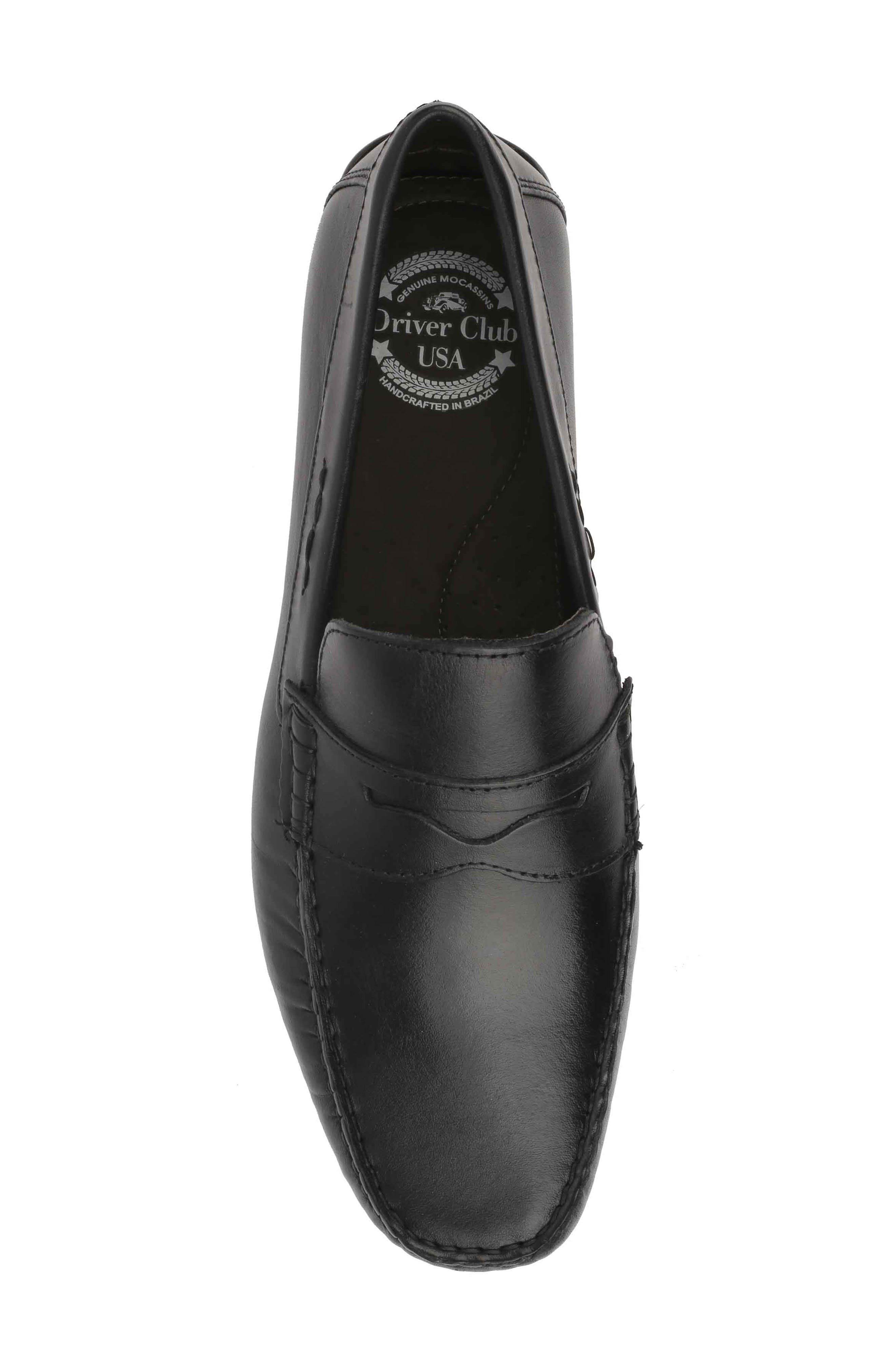 DRIVER CLUB USA Nebraska Penny Loafer, Alternate, color, Black Napa